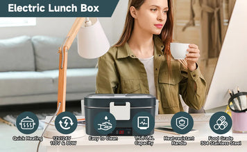 2-in-1 electric lunch box leak-proof portable food warmer 1.5/2/2.5 L microwave bento lunch box with stainless steel container VELNIX
