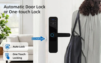 Wifi Smart Door Lock with Handle Keyless Entry Fingerprint Digital Lock Free App Remote Control Door 35-120mm VELNIX