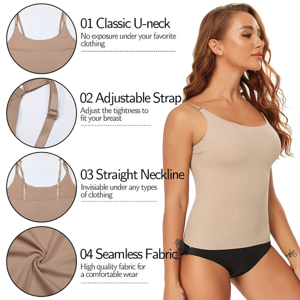 Seamless Shapewear Tank Tops Camisole Women Tummy Control Smooth Compression Vest Nude Black Women Clothing VELNIX