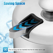 Stainless Steel Ice Cube Glue Ice Bucket Ice Cube Container with Lid and Pliers 1300ML Double Wall Insulated Silver VELNIX