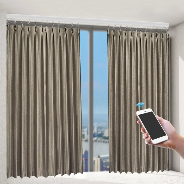 Electric Intelligent Curtain Rail, 2.16-4.2 m Curtain Rail w/Remote Control, App Control, Voice Control w/Timer, Memory Function VELNIX