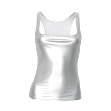 Y2k Streetwear Solid Slim Fit Square Neck Vest Summer Sexy Casual Daily Wear Fashion Shiny Satin Tank Top Sleeveless Blouse VELNIX