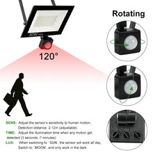 LED FloodLight PIR Motion Sensor Outdoor Led Spotlight 10W 20W 30W 50W 100W IP66 Waterproof Outdoor Garden Lighting Street Light VELNIX