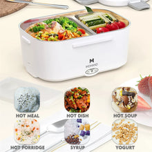 1.5L 65W Electric Lunch Box Food Warmer Portable Food Heater for Car Or Home - Leak Proof 304 Stainless Steel Liner with Cloth VELNIX