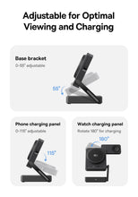 Baseus 3 in 1 Magnetic Wireless Charger Qi2.2 25W Fast Charging For iPhone 17 16 15 14 Apple Watch Earbuds AirPods Pro iWatch VELNIX
