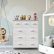 JHK Dresser For Bedroom With 9 Fabric Storage Drawer Wardrobe Tall Chest Organizer Closet Adult Kids Clothes Cabinet Furniture VELNIX