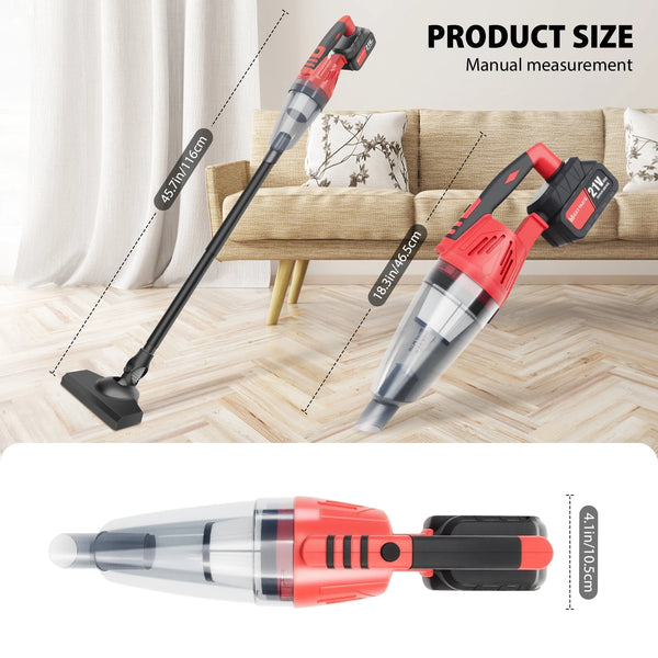 120W Cordless Vacuum Cleaner for Car, 5500Pa Suction, 2-IN-1 Handheld Car Vacuum Cleaner for Carpet, with 21V 2.2Ah Battery VELNIX