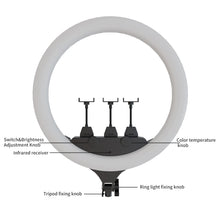SH Upgrade 18inch Ring Light  Selfie LED Video Lamp With Tripod Stand Phone Clip For YouTube Live Light Photo Photography Studio VELNIX