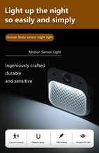 PIR Motion Sensor LED Night Light USB Rechargeable Night Lamp for Bedroom Staircase Hallway Wardrobe Closet Cabinet Lighting VELNIX
