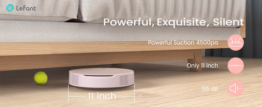 Lefant N1 Robot Vacuum Cleaner, Suction Power 4500PA, 4 Cleaning Modes, App Control, Up to 165 Minutes Autonomy VELNIX