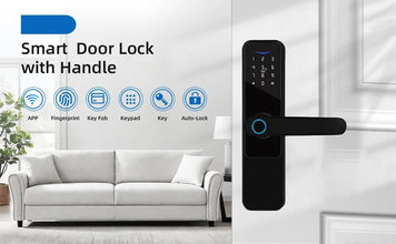 Wifi Smart Door Lock with Handle Keyless Entry Fingerprint Digital Lock Free App Remote Control Door 35-120mm VELNIX
