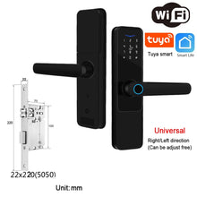 Wifi Smart Door Lock with Handle Keyless Entry Fingerprint Digital Lock Free App Remote Control Door 35-120mm VELNIX
