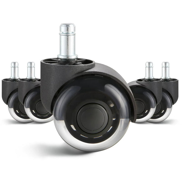 SucceBuy 2/3 inch Set of 5 Office Chair Wheels Replacement Computer Gaming Desk Universal Caster for Hardwood Floors and Carpet VELNIX