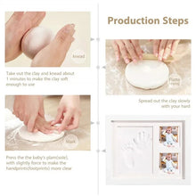 1 Set Non-toxic Baby Souvenirs Baby Milestone Decor Gift Newborn Baby Hand Foot Print DIY Photo Frame With Mold Clay Imprint Kit VELNIX