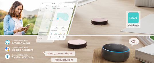 Lefant N1 Robot Vacuum Cleaner, Suction Power 4500PA, 4 Cleaning Modes, App Control, Up to 165 Minutes Autonomy VELNIX