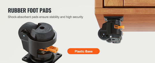 SucceBuy 4 Pcs Leveling Casters Heavy Duty Swivel Caster Wheels with Handle Design Height Adjustable Feet for Workbench Machine VELNIX