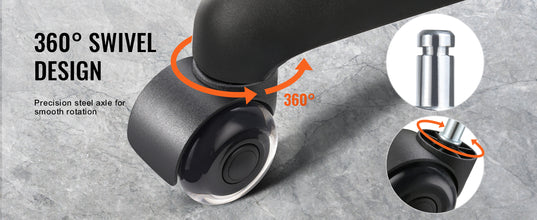 SucceBuy 2/3 inch Set of 5 Office Chair Wheels Replacement Computer Gaming Desk Universal Caster for Hardwood Floors and Carpet VELNIX
