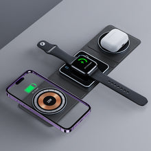 3 IN 1 Magnetic Folding Wireless Charger Station For IPhone Transparent Fast Charging For IWatch And Airpods CJ