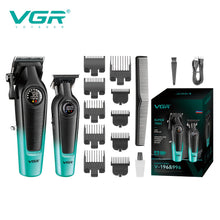 VGR Men'S Electric Hair Clipper and Trimmer Set, Professional Barber Kit with LCD Display, USB Rechargeable Battery, Model V-196&V-996, Green Color, Perfect Gift for Husband, Father, Friend on Holidays, Anniversaries, Birthdays VELNIX
