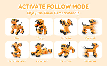 SucceBuy Remote Control Robot Dog Toy Dog Programmable Smart Interactive Robotic Pet for Kids Singing Dancing RC Stunt Toy VELNIX